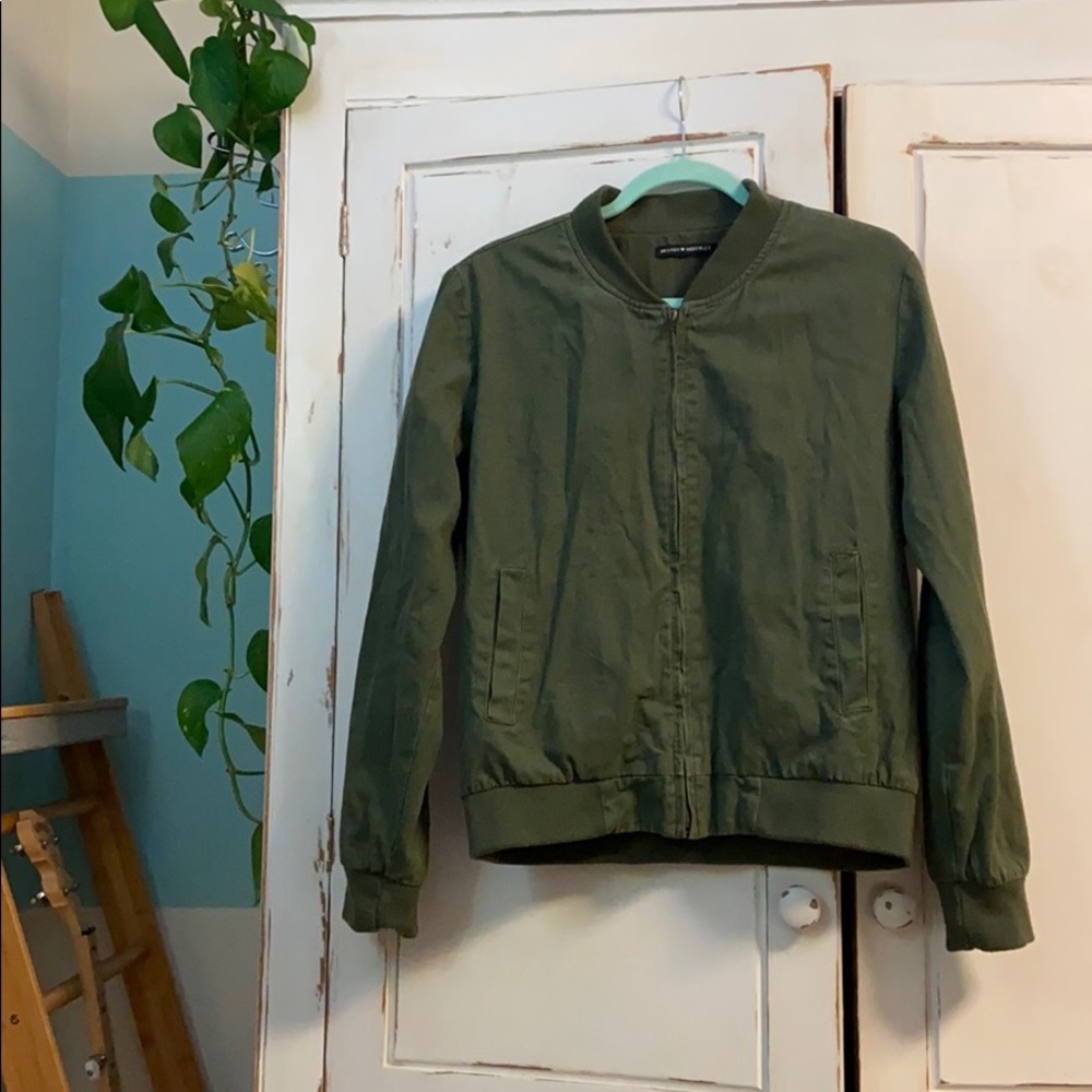 Army green bomber jacket